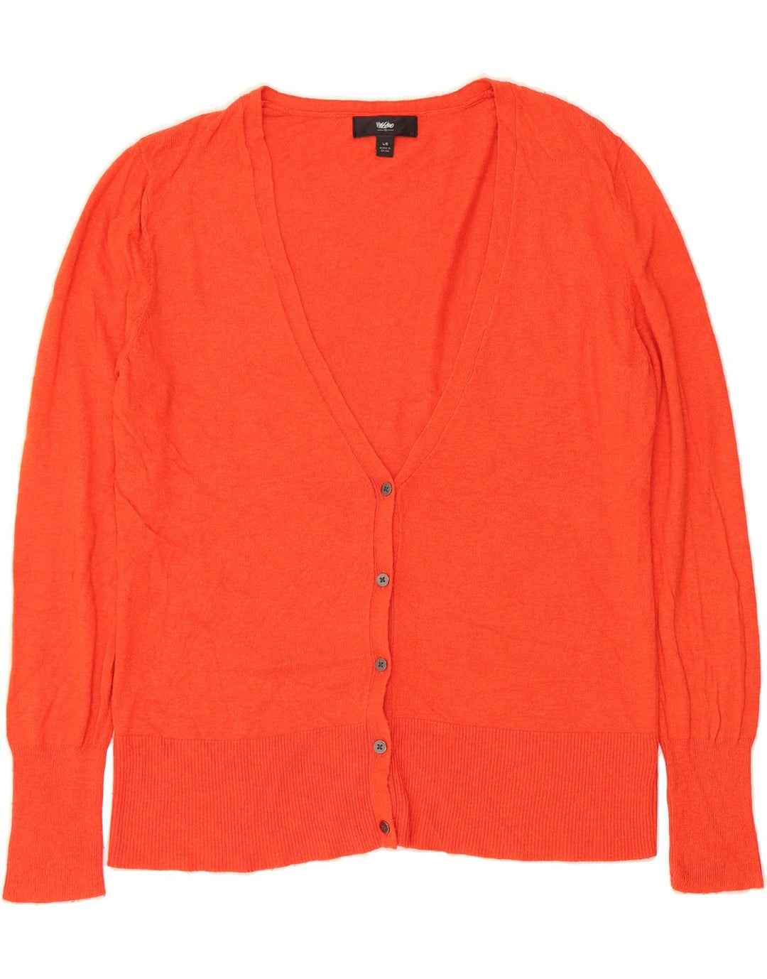 MOSSIMO Womens Cardigan Sweater UK 14 Large Orange Nylon Vintage Mossimo and Second-Hand Mossimo from Messina Hembry 