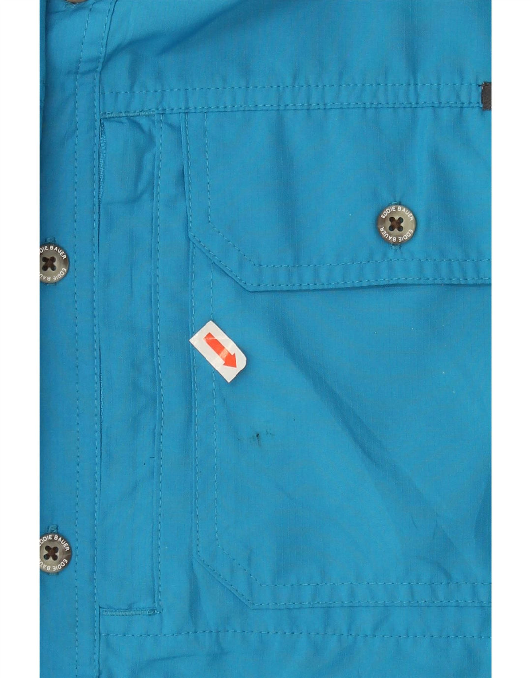 EDDIE BAUER Mens Short Sleeve Shirt Large Blue Polyester Vintage Eddie Bauer and Second-Hand Eddie Bauer from Messina Hembry 