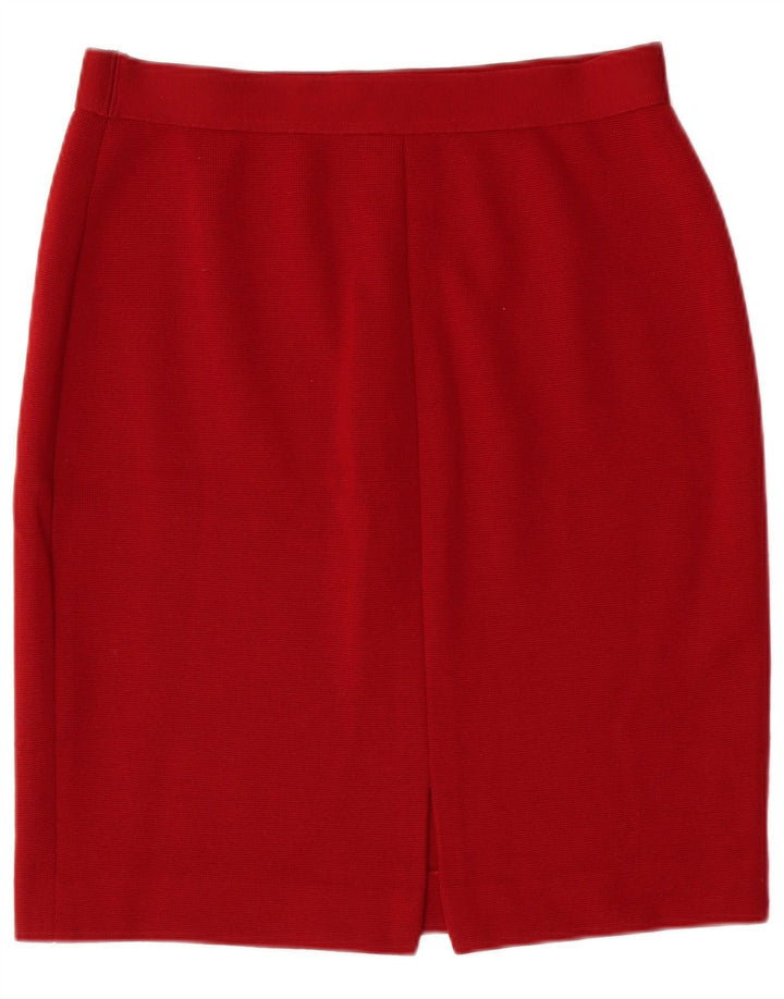 Vintage Damen Bleistiftrock W32 Große rote Wolle