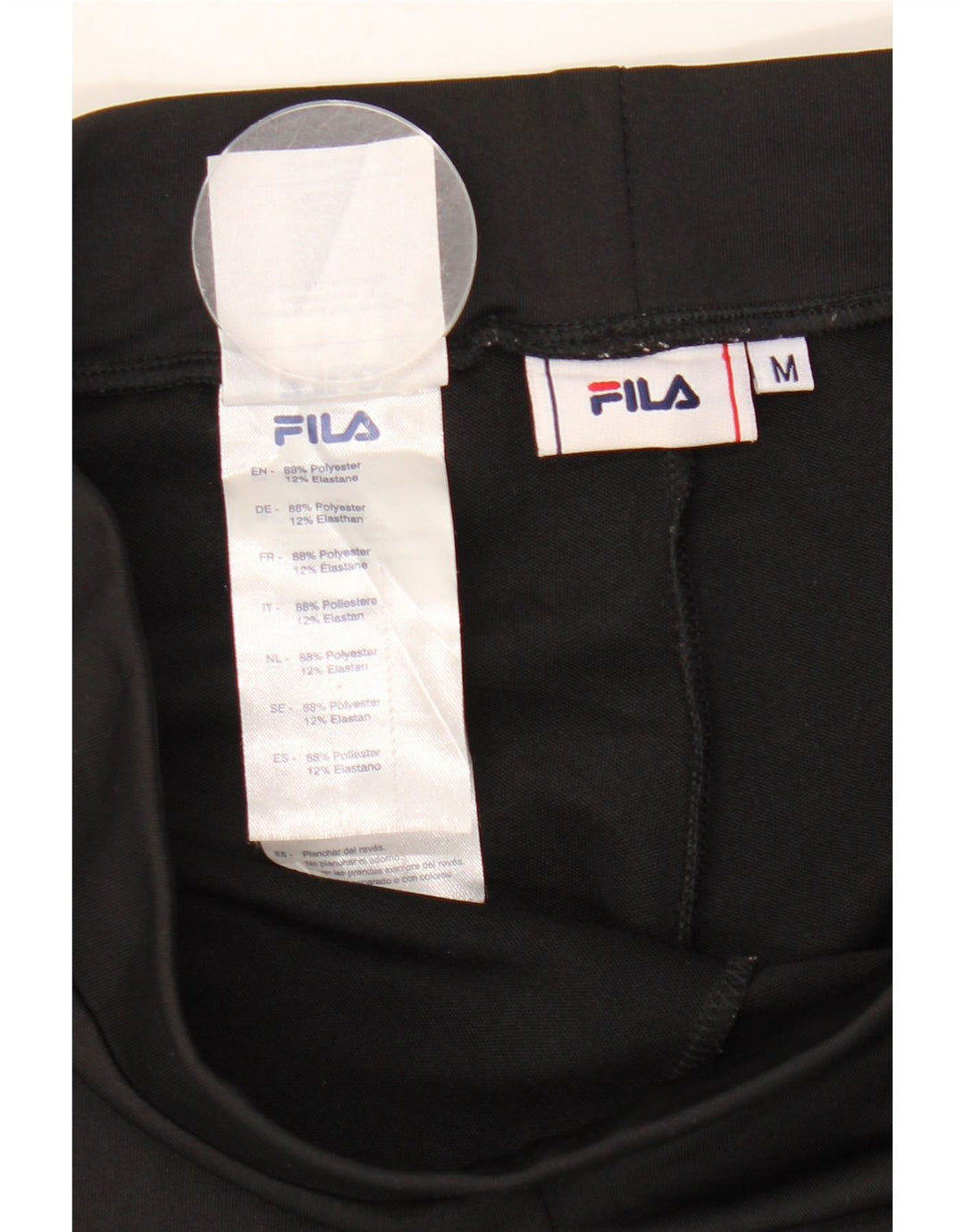FILA Damen Grafik-Leggings UK 12 Mittelschwarzes Polyester