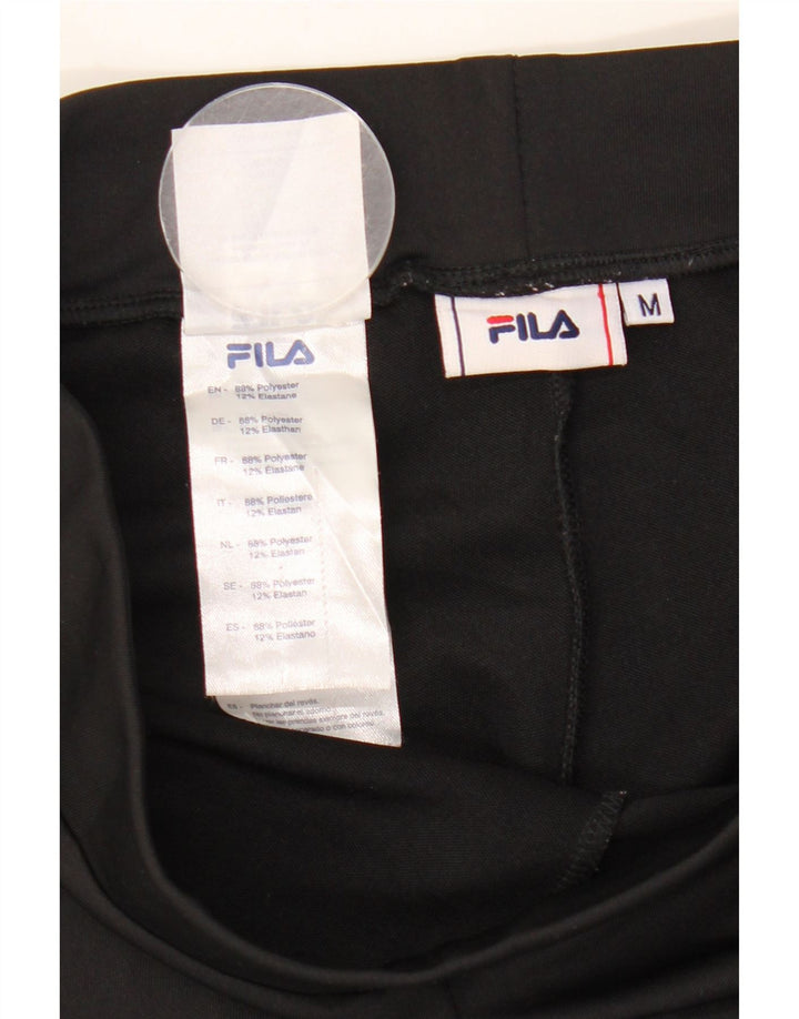 FILA Damen Grafik-Leggings UK 12 Mittelschwarzes Polyester