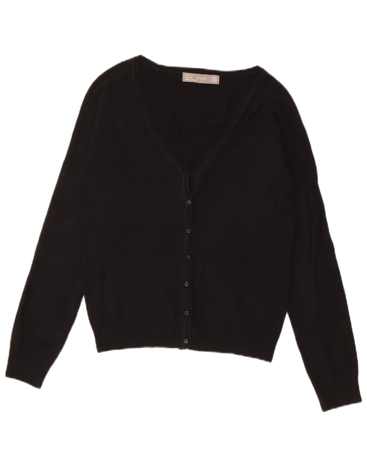 Zara Damen Strickjacke UK 12 Medium Schwarz