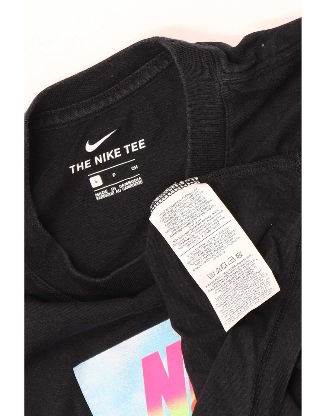 Nike Herren-T-Shirt mit Grafik, Größe S, schwarze Baumwolle