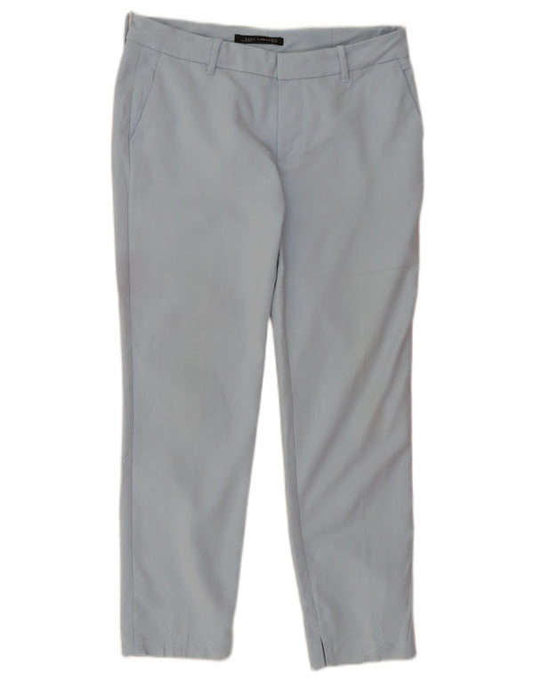 Zara Damen Crop Chino Hose Medium W30 L26 Blau
