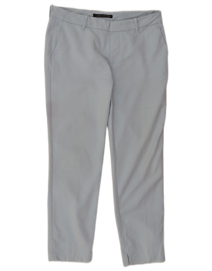 Zara Damen Crop Chino Hose Medium W30 L26 Blau