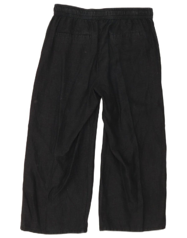Marks & Spencer Damen Caprihose UK 8 Small W27 L21 Schwarzes Leinen