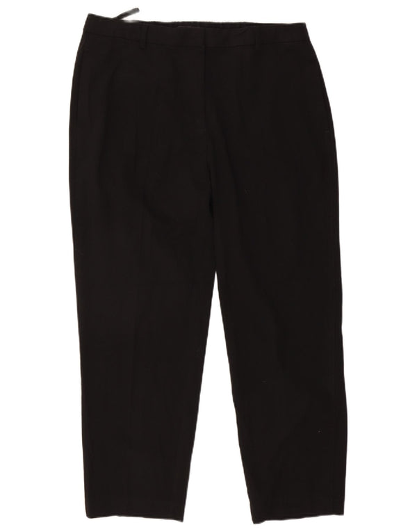 Marks & Spencer Damen Gerade geschnittene Hose UK 16 Large W34 L26 Schwarz