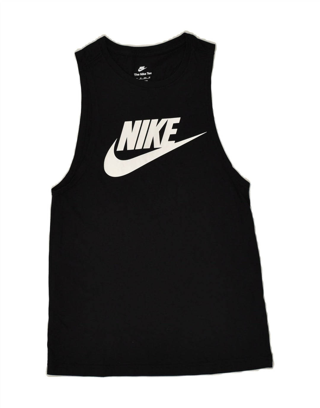 NIKE Womens Graphic Vest Top UK 4 XS Black Cotton | Vintage Nike | Thrift | Second-Hand Nike | Used Clothing | Messina Hembry 