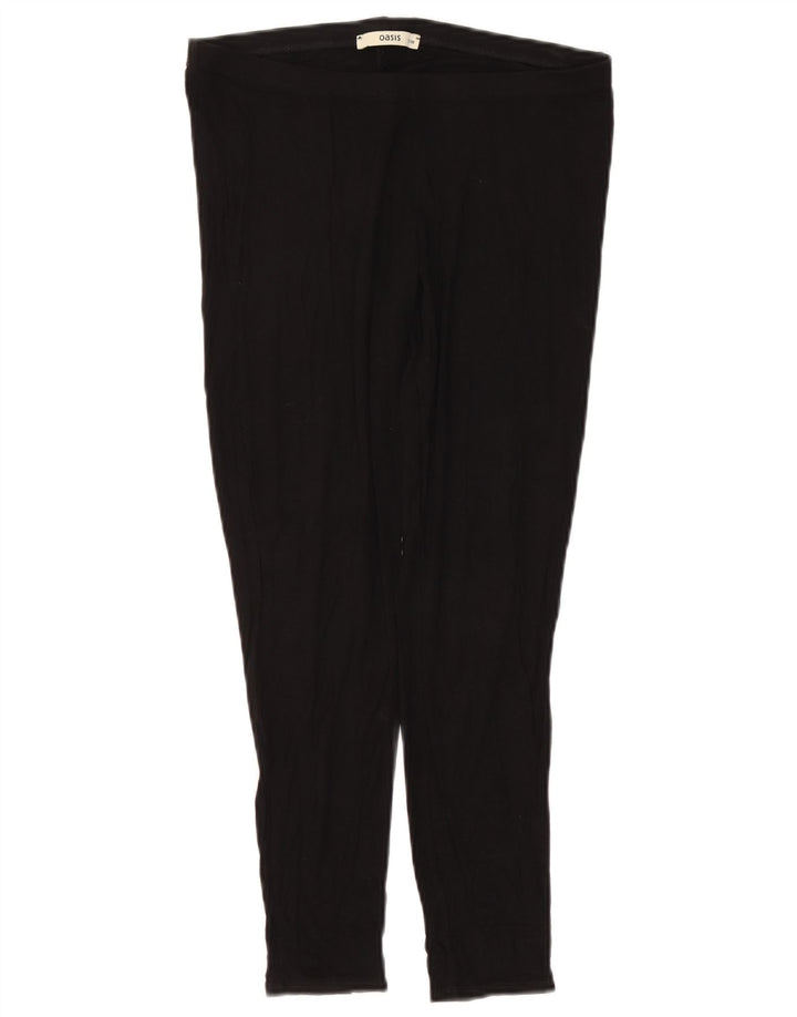 Oasis Damen Leggings UK 12 Mittelschwarze Viskose