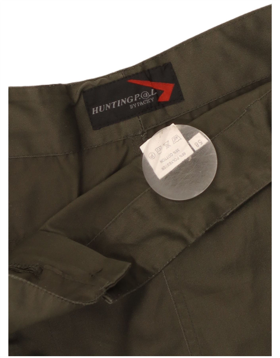 Vintage Herren Straight Cargo Hose IT 58 4XL W40 L31 Khaki Polyester