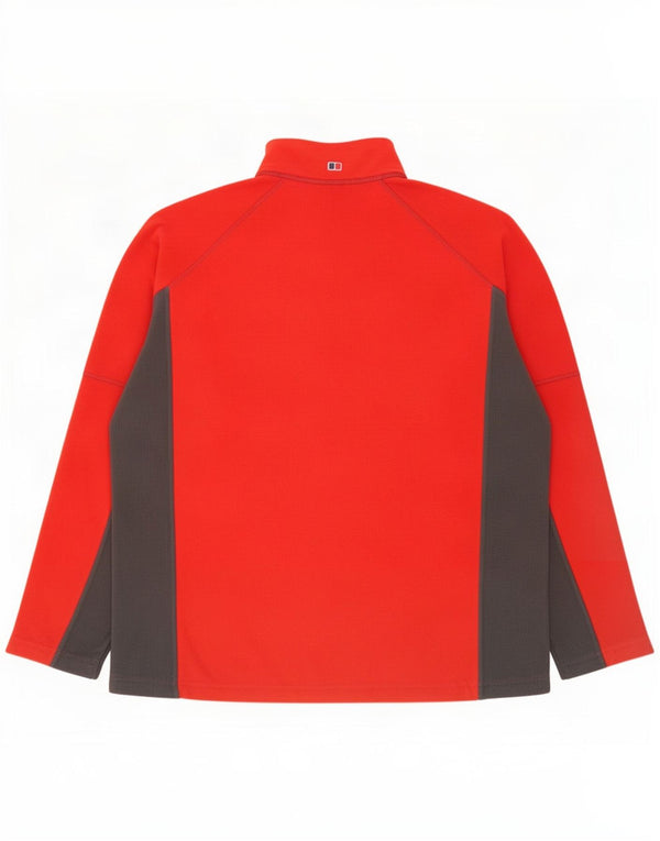 Berghaus Herren-Fleecepullover mit Reißverschluss, XL, Rot, Farbblock
