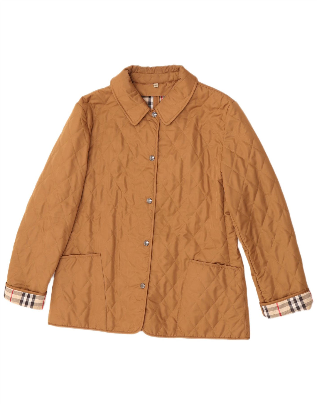 Burberry Damen Steppjacke UK 16 Large Beige Baumwolle