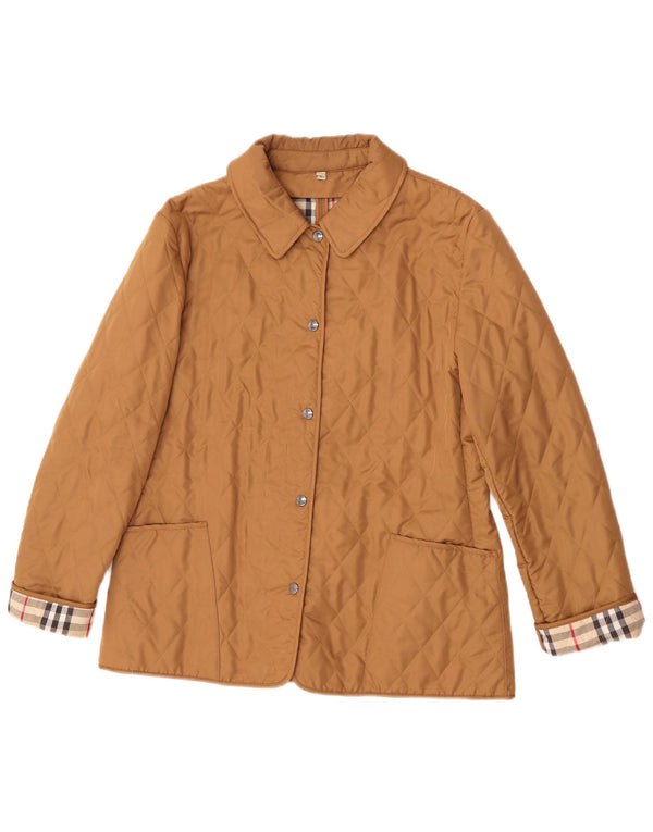 Burberry Damen Steppjacke UK 16 Large Beige Baumwolle