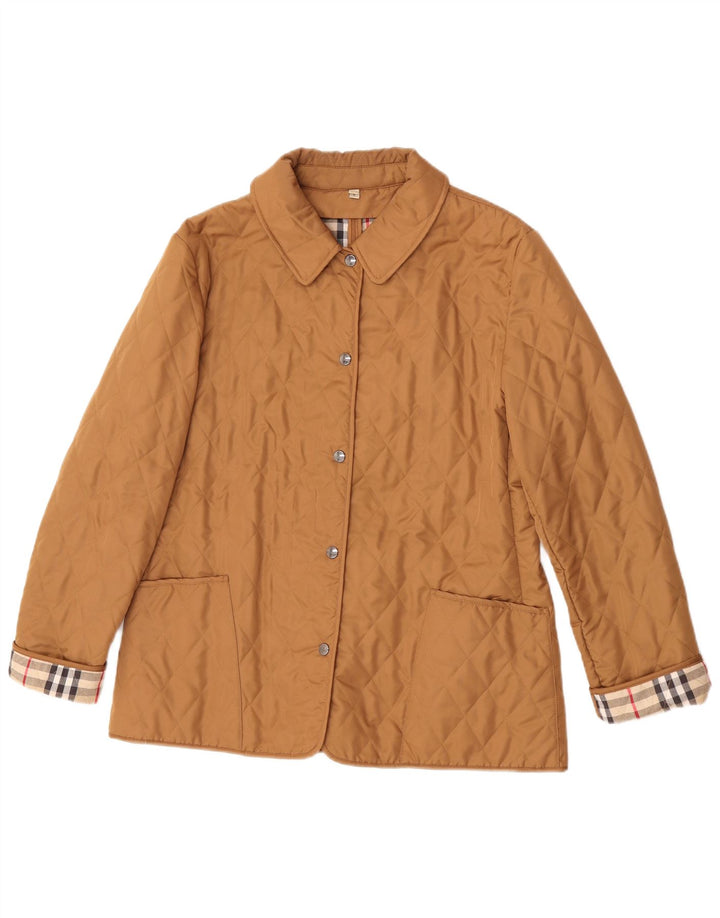 Burberry Damen Steppjacke UK 16 Large Beige Baumwolle