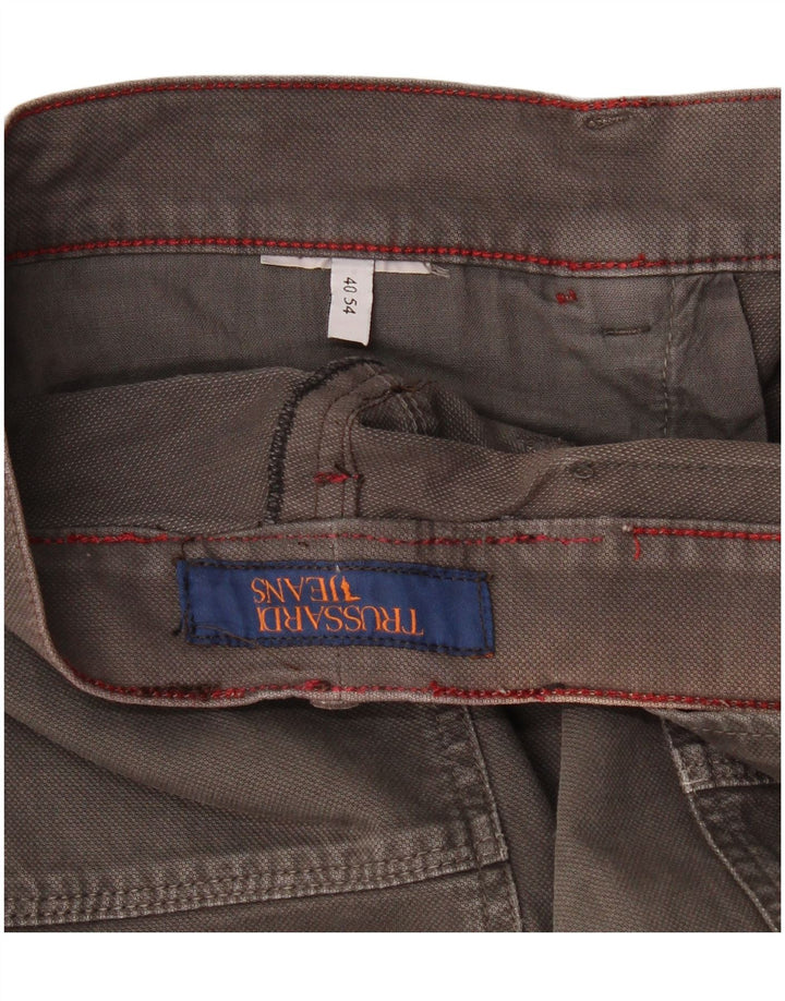 Trussardi Herren gerade Freizeithose W36 L34 Grau