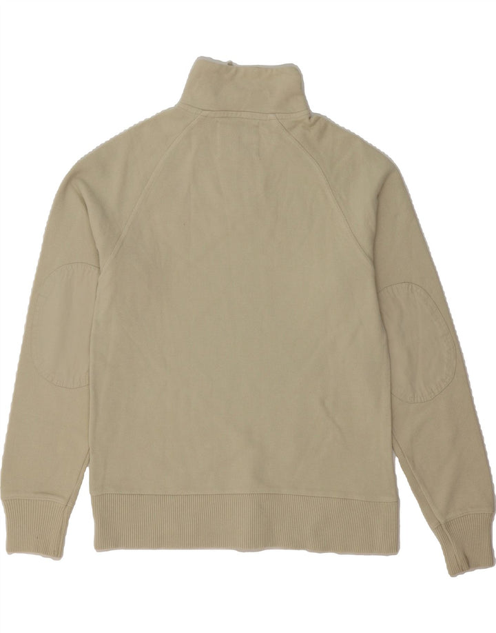TIMBERLAND Mens Tall Zip Neck Sweatshirt Jumper Small Beige Cotton Vintage Timberland and Second-Hand Timberland from Messina Hembry 