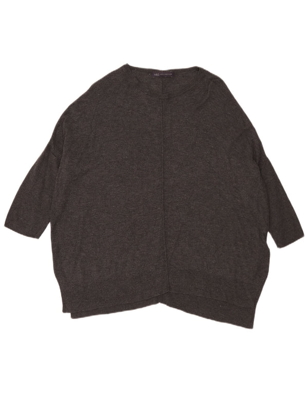 Marks & Spencer Damen-Pullover mit 3/4-Ärmeln und U-Boot-Ausschnitt, Gr. 12, Mittelgrau