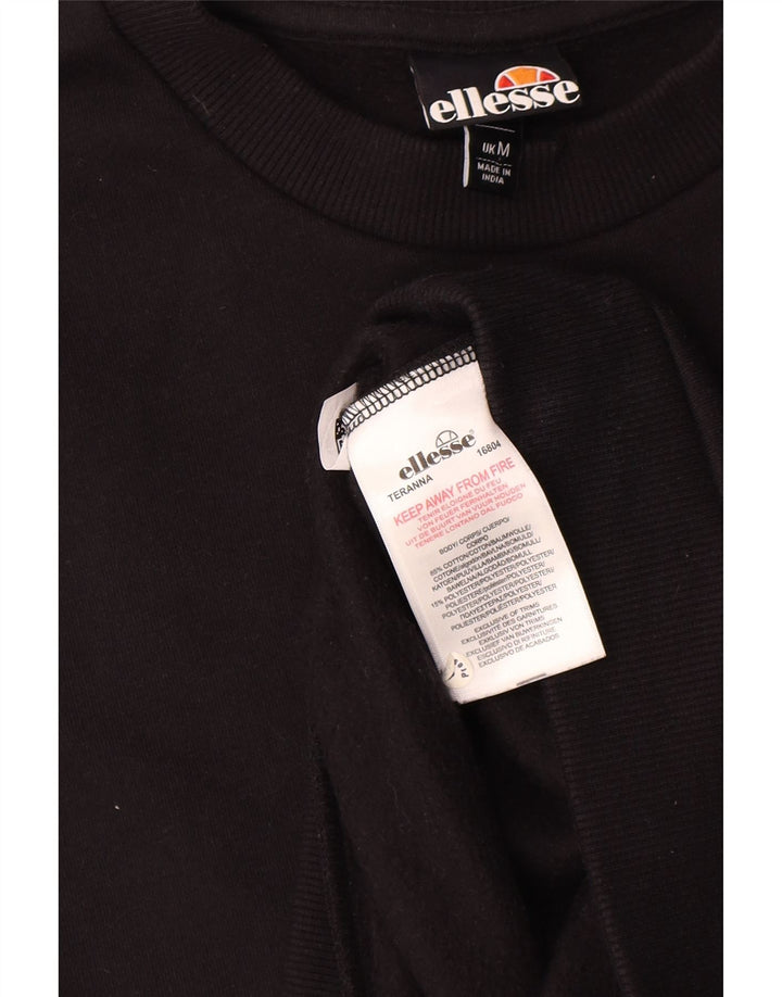 Ellesse Herren Grafik-Sweatshirt-Pullover aus mittelschwarzer Baumwolle
