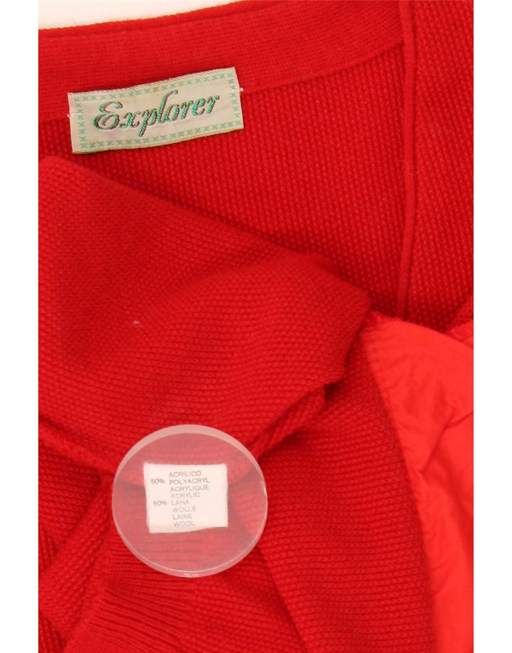 Explorer Herren Strickjacke Pullover IT 54 XL Rot Acryl