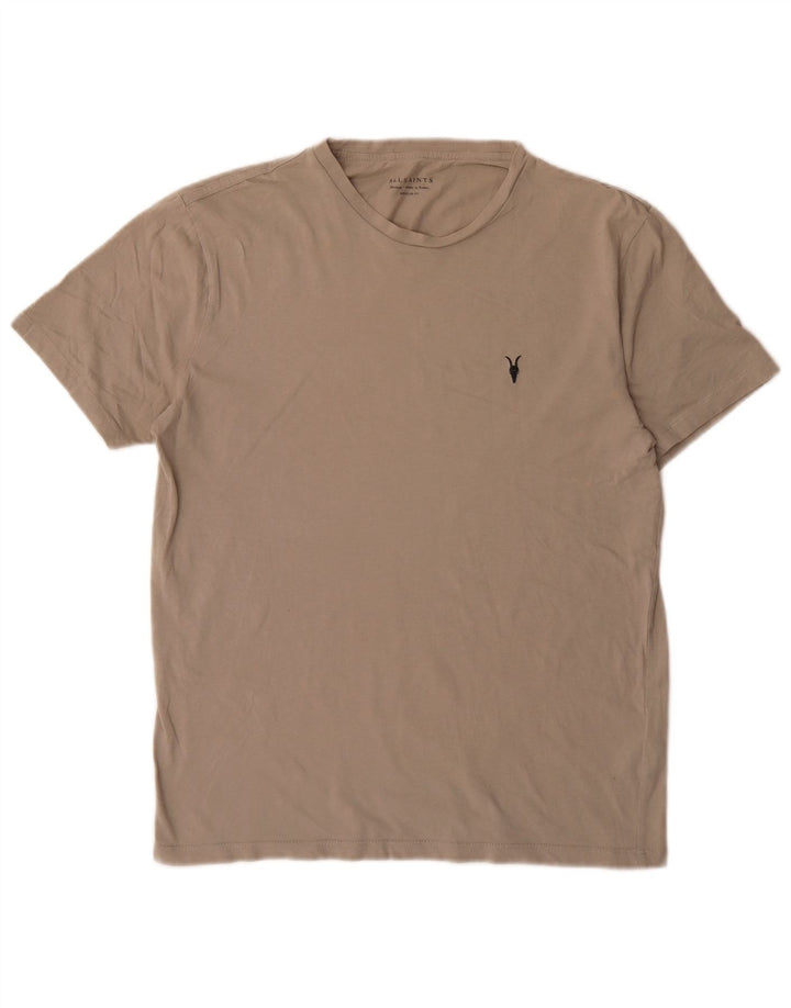 All Saints Herren-T-Shirt mit normaler Passform aus mittelgrauer Baumwolle