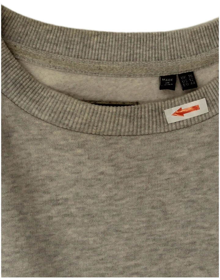 Superdry Damen-Sweatshirt-Pullover in Übergröße, Größe 40, Grau, Baumwolle