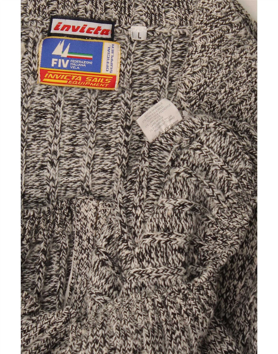 Invicta Herren-Cardigan, groß, grau gefleckte Baumwolle
