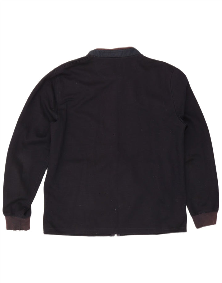 Massimo Dutti Herren-Trainingsanzug, Oberteil, Jacke, XL, Marineblau, Farbblock-Baumwolle
