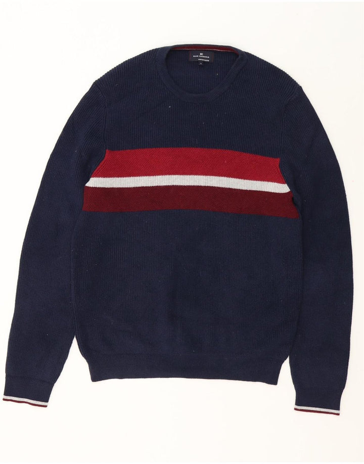 Marks & Spencer Herren Blue Harbour Pullover mit Rundhalsausschnitt, Größe L, Marineblau