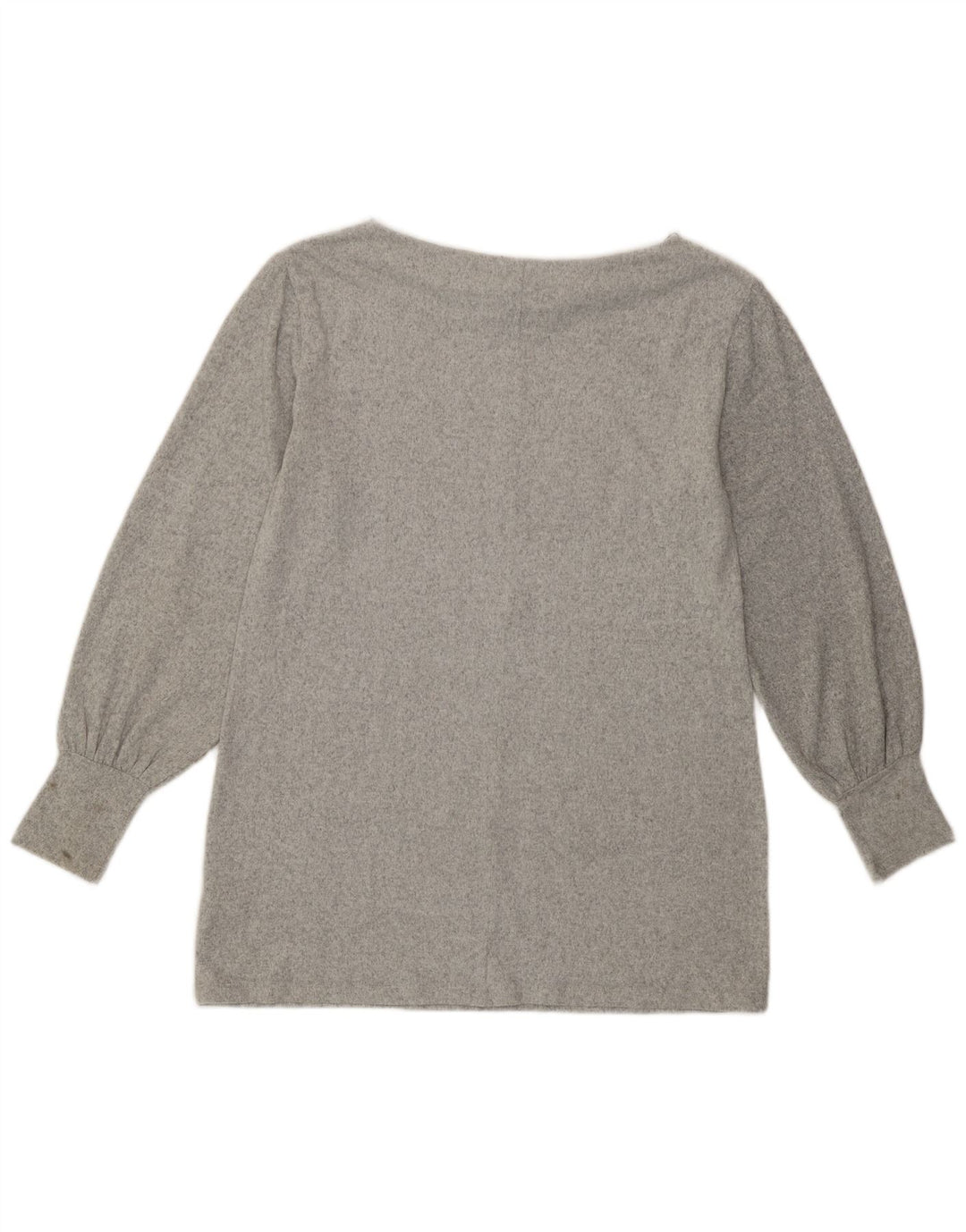 Marks & Spencer Damen Top Langarm UK 12 Mittelgraues Polyester