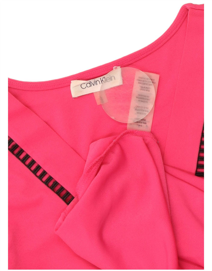 CALVIN KLEIN Damen Weste Top UK 16 Large Rosa Polyester