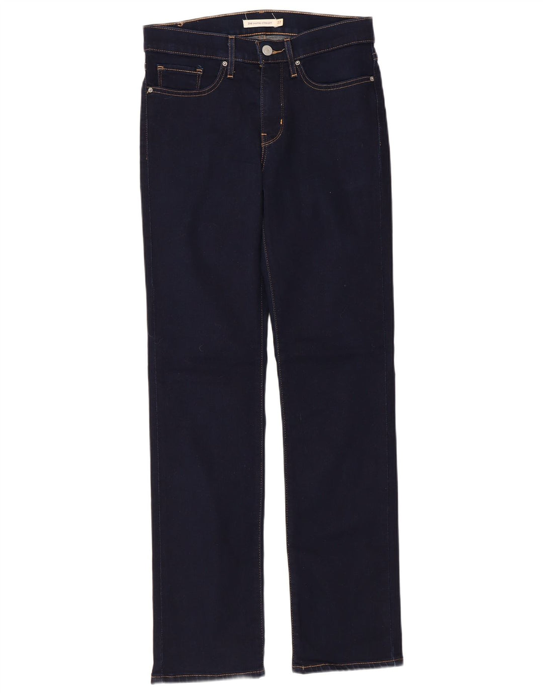 Levi's Damen 314 Shaping Straight Jeans W27 L29 Marineblaue Baumwolle