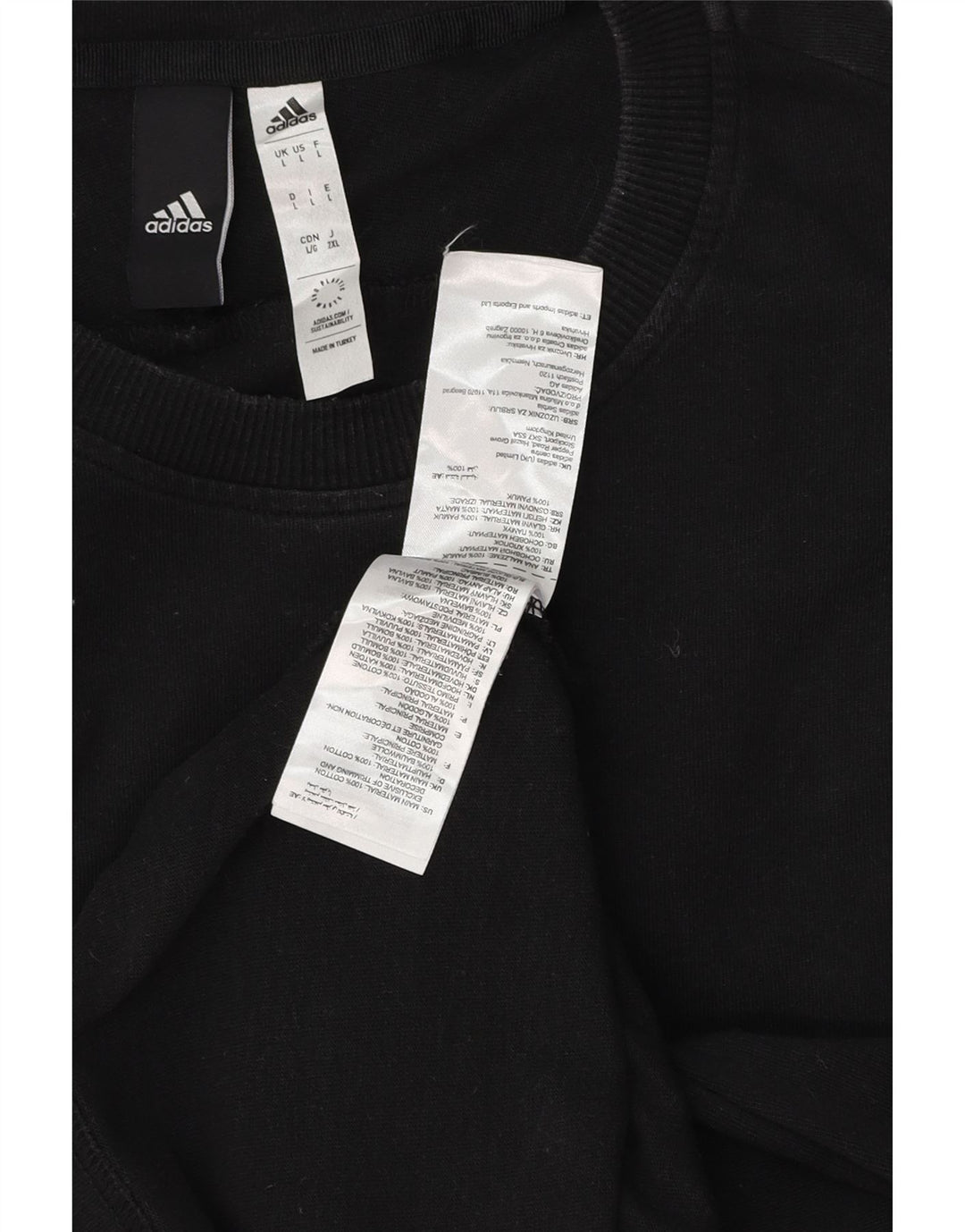 ADIDAS Herren T-Shirt Top Large Schwarz Baumwolle