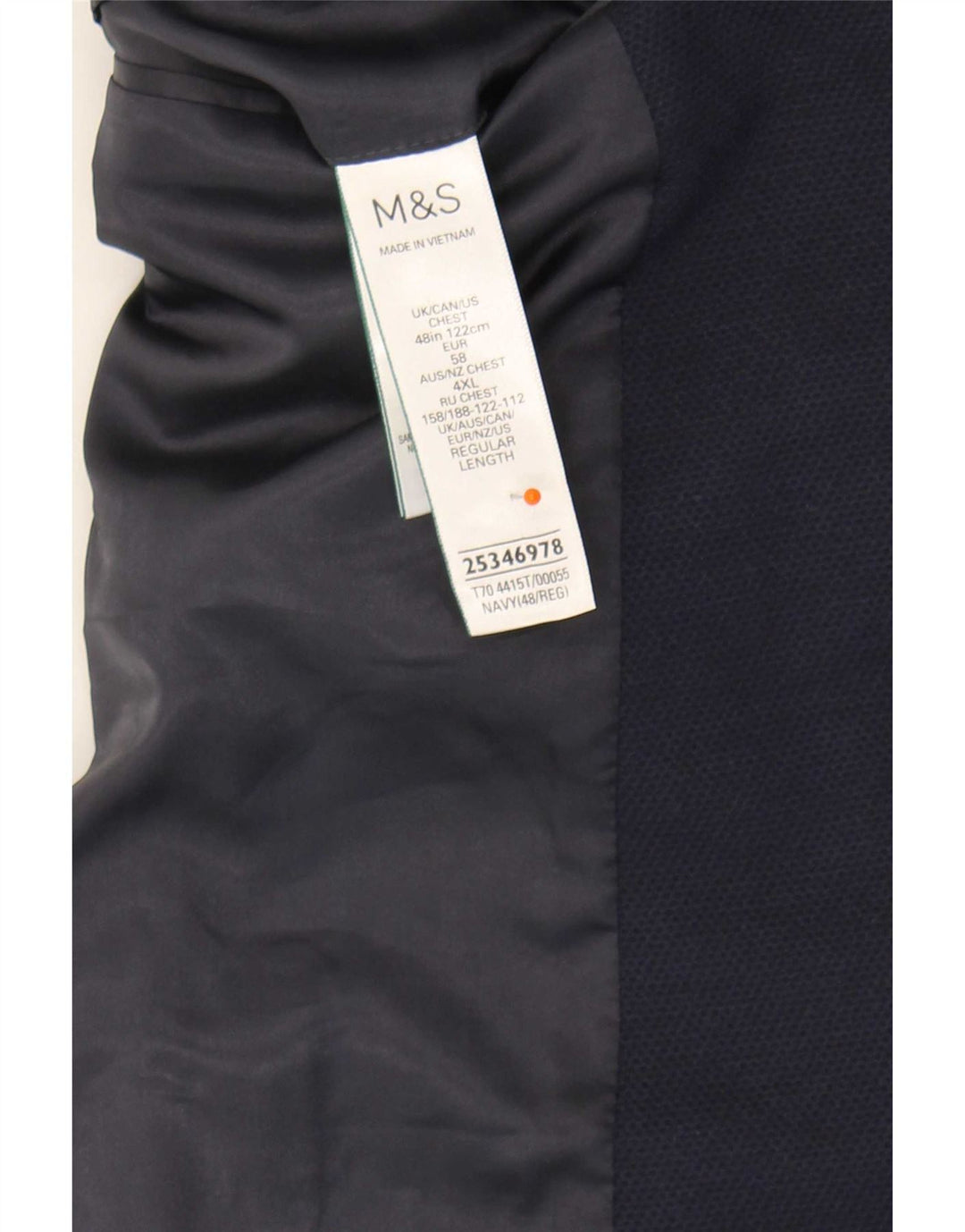 Marks & Spencer Herren-Blazer mit 2 Knöpfen, UK 48 4XL, Marineblau, Polyamid