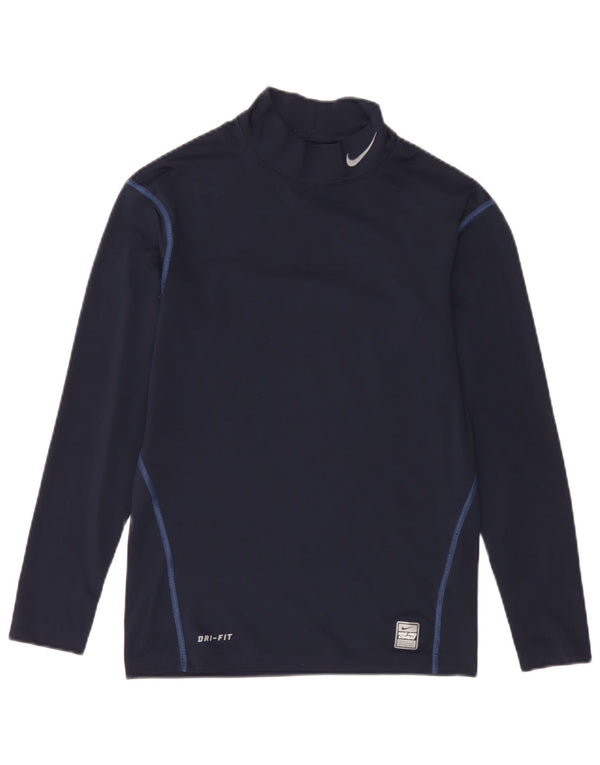 Nike Herren Dri Fit Top Langarm UK 42/44 Large Marineblau Polyester