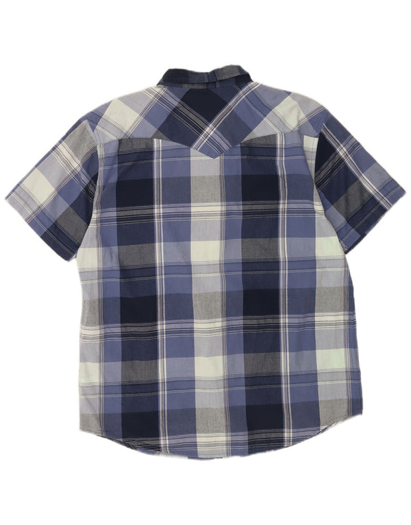 Levi's Herren-Kurzarmhemd XL, blau kariert, Baumwolle