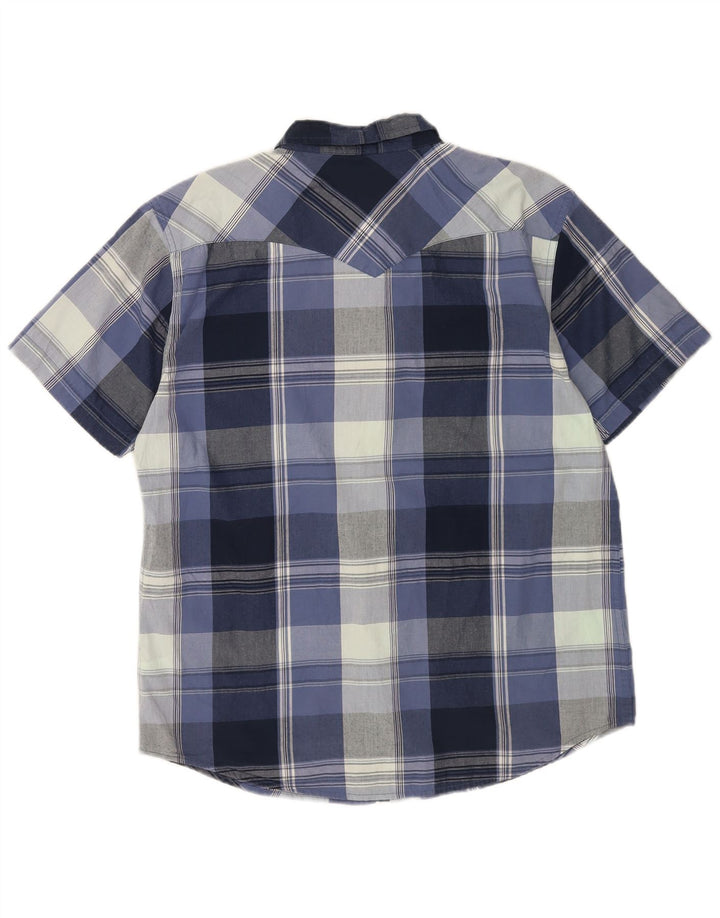Levi's Herren-Kurzarmhemd XL, blau kariert, Baumwolle