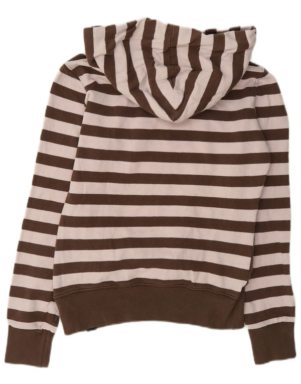 Converse Damen Grafik-Sweatshirt-Pullover UK 12 Mittelbraun gestreift aus Baumwolle