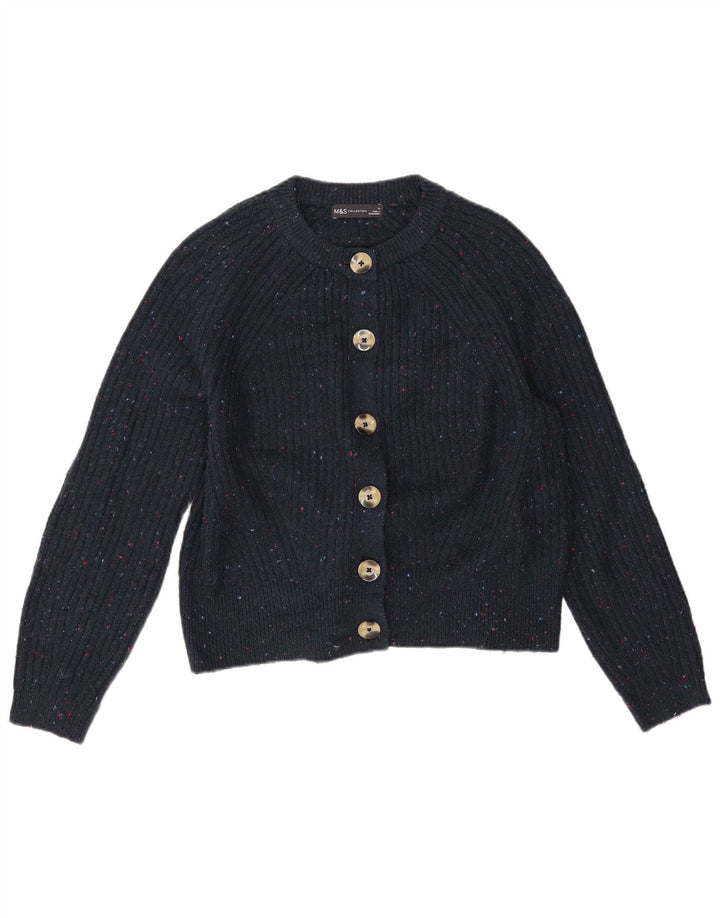 Marks & Spencer Damen-Cardigan-Pullover UK 14 Medium Navy Blue Meliert