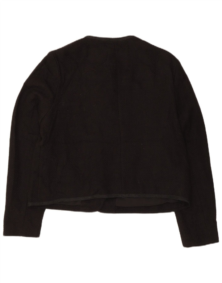 Marks & Spencer Damen-Blazerjacke mit 5 Knöpfen, UK 14, Größe L, Schwarz, Baumwolle