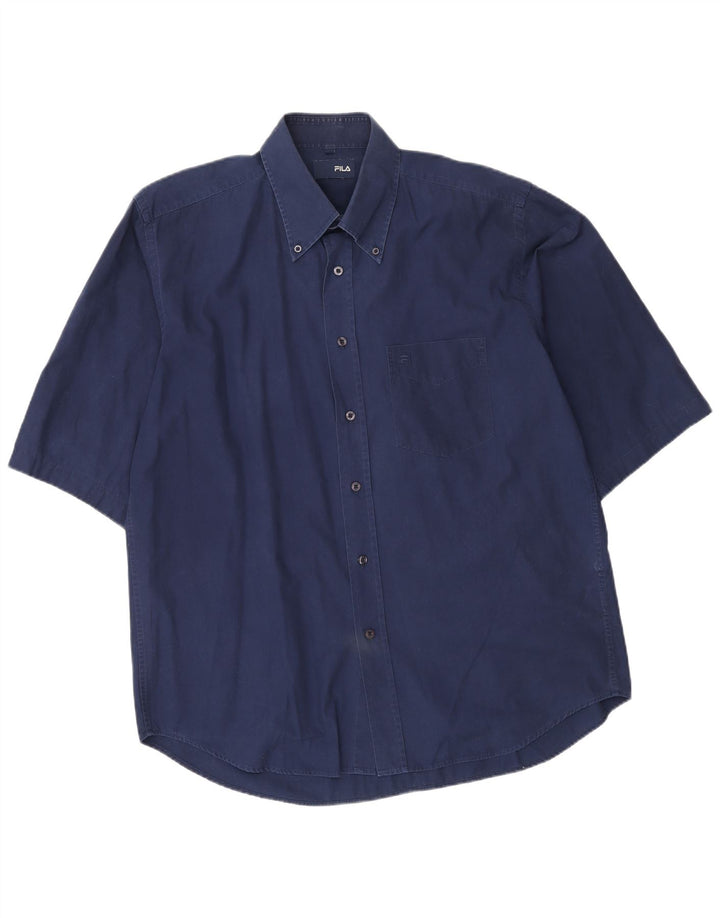Fila Herren-Kurzarmhemd, groß, marineblau, Baumwolle