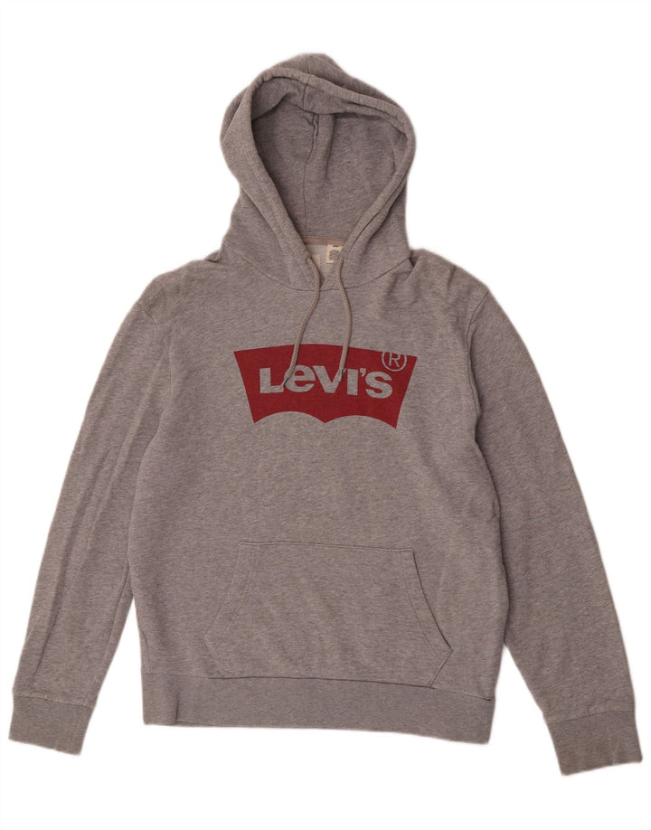 Levi's Herren-Kapuzenpullover mit Grafik, mittelgrau gesprenkelte Baumwolle