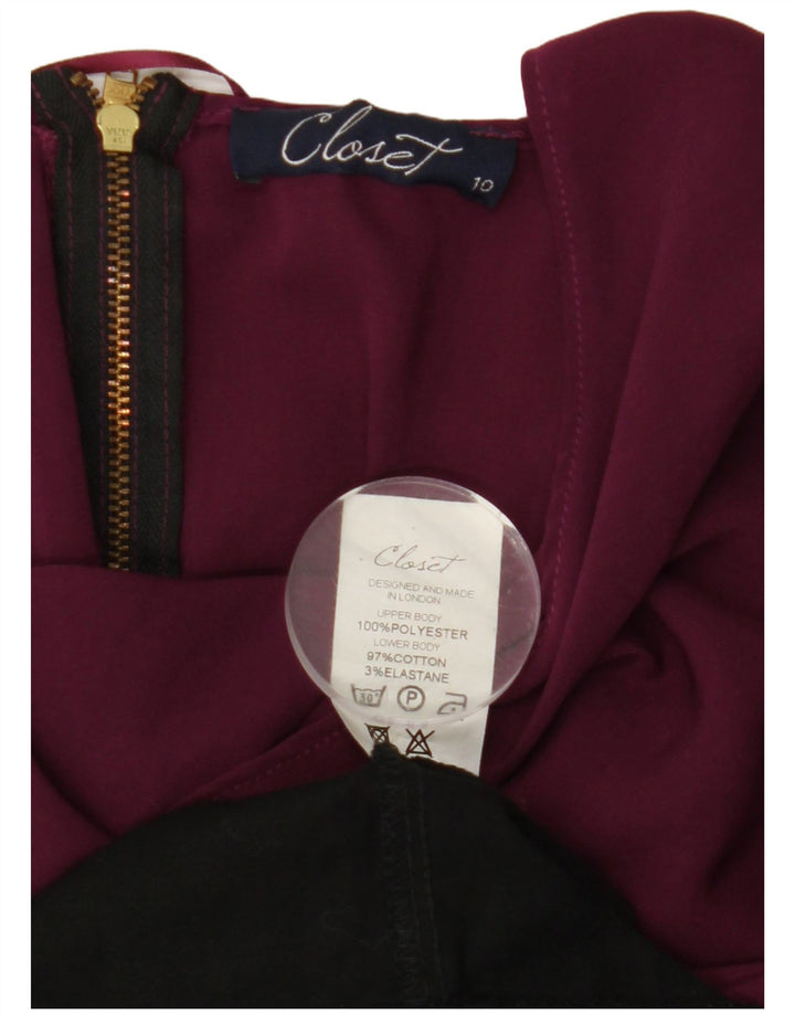 CLOSET Ärmelloses Etuikleid für Damen, UK-Größe 10, Größe S, Schwarz, Colourblock-Baumwolle