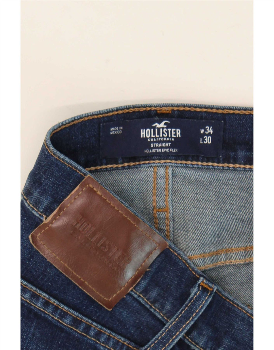 Hollister Herren Straight Jeans W34 L30 Blau