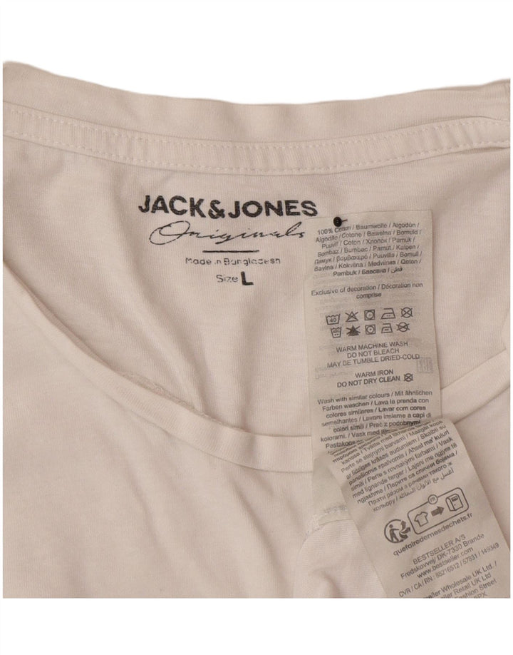 Jack & Jones Herren-T-Shirt-Oberteil, groß, weiß gestreift, Baumwolle