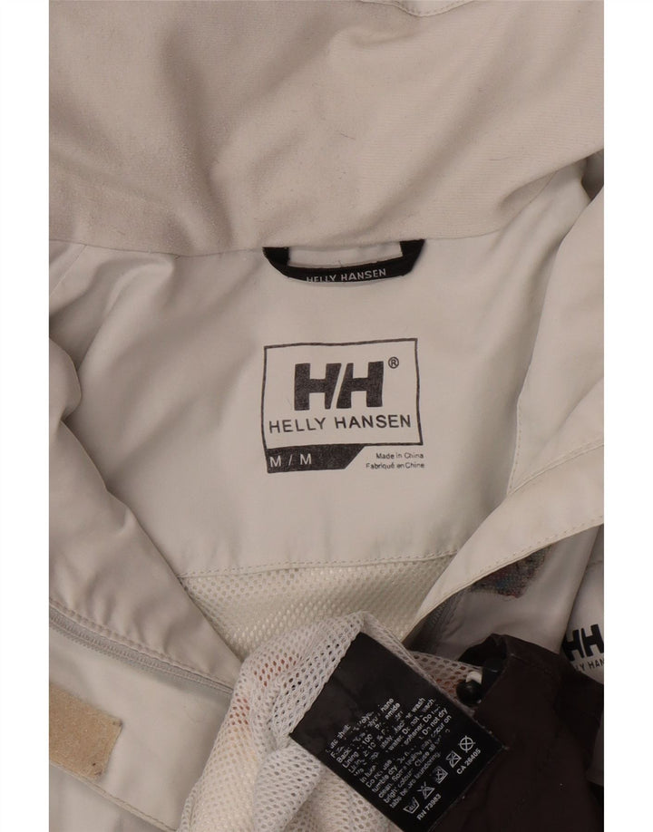 Helly Hansen Damen-Regenjacke mit Kapuze, UK 14, Mittel, gebrochenes Weiß, Farbblock