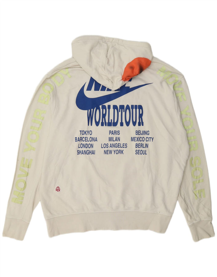 Nike Herren Graphic Hoodie Pullover 2XL Weiße Baumwolle