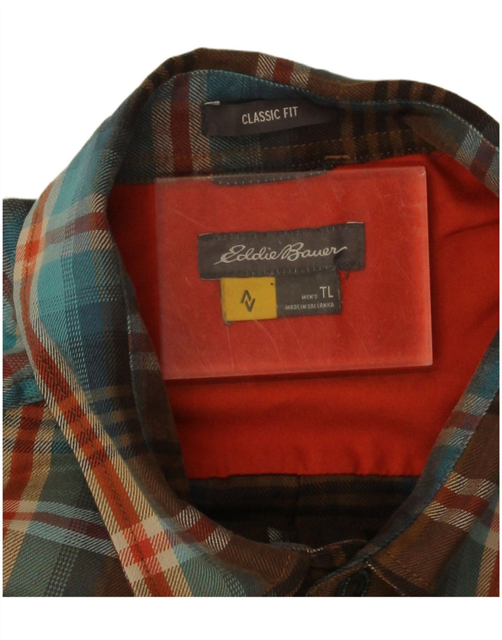 Eddie Bauer Herren-Flanellhemd mit klassischer Passform, groß, braun kariert, Polyester