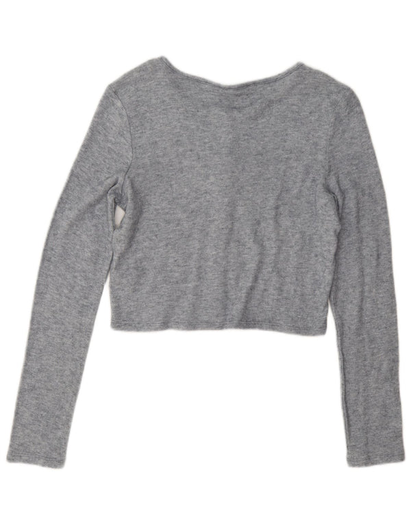 Zara Damen Crop Top UK 14 Mittelgraue Viskose