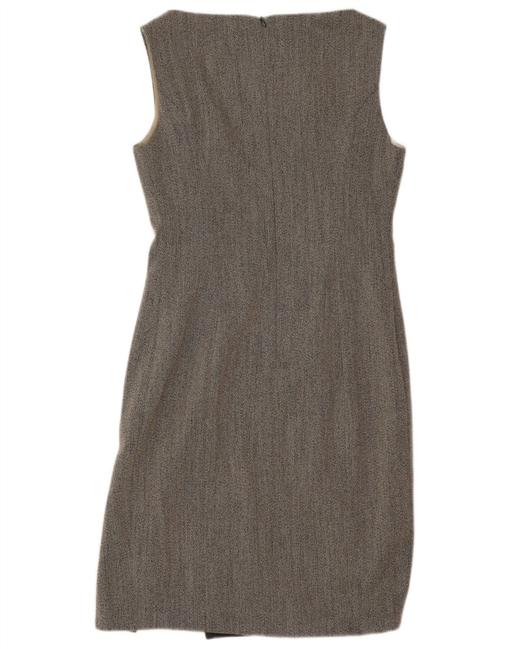 Vintage Damen Ärmelloses Etuikleid UK 12 Mittelgrau