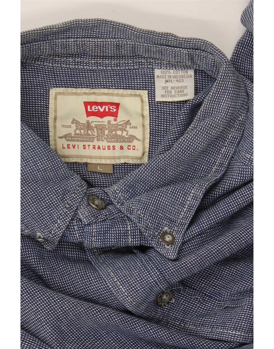 Levi's Herren-Hemd, groß, aus blauer Baumwolle
